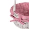 Wickerwise White Round Willow Gift Basket with Pink and White Gingham Liner and Sturdy Foldable Handles 3 Set QI004620.PK.3 - alternate 6